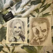 Harley Quinn and Joker Ink/Pencil Original Comic Art | Signed by Artists