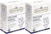 Root2Leaf Organic Indigo Leaf Powder | Indigofera Tinctoria For Promotes Hair growth, Black Natural Hair & Beard Care Pack of 2 (100 Gms)