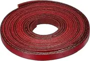uxcell 3.3 Yards 8mm Flat Leather Cord, Leather Lacing Strips for DIY Crafts Red Brown