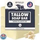 Beef Tallow Soap Bar – All Natural Grass Fed Tallow Soap Unscented – Moisturi