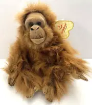 Aurora Sumatran Brown Furry Orangutan Monkey Ape Plush 13” Stuffed Animal W/Tags