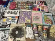 Scrapbooking, Journal Junk Supplies Card Stock, Ribbon, Chip Chatter, Brand New