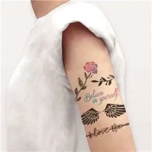 紋身貼紙(長) 刺青 微刺青 設計感 紋身 貼紙 裝飾 裝飾貼紙 手繪 刺青 刺青貼 紋身貼 蝴蝶 花朵