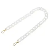 24 Inch Acrylic Chain Purse Strap Replacement Luxury Handbag Strap, Light White