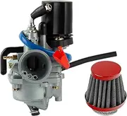 Engine Carburetor for Jog50 Carburetor for Jog 50 50cc for JOG90 for PZ19J 19mm 2 Stroke for 1E40QMB Motorcycle Scooter Carburator with Air Filter Carburetor(A Set red)