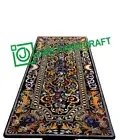 5'x2.5' Black Marble Table Top Coffee Dining Center Inlay Malachite lapis S1