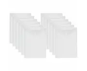 12Pcs Vertical Adhesive File Bag Office Supplies Adhesive File Bag Simple Color Transparent Plastic Information Bag,White,White