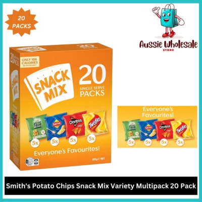 Smith's Potato Chips Snack Mix Variety Assorted Pack Twisties Doritos 395g 20pk