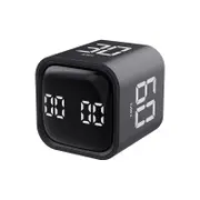 Cube Timer, Rotation Timer, 5/10/30/60 Minutes and Custom Countdown, Productivity Timer, Pause and Resume, Silent, Vibration and Alarm,Black
