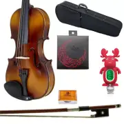 Paititi 4/4 Size Solid Wood Student PTVN103 Violin w Case Bow Rosin String Tuner