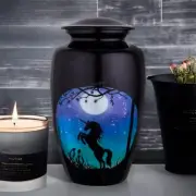 10" Unicorn Under a Moonlight Sky Cremation Urns for Men Women Human Ashes Adult
