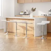 4x Artiss Bar Stools Adjustable Chairs White