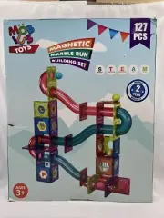 127 Piece Magnetic Marble Run Building Set | Magnetic DIY Set for Boys and Girls