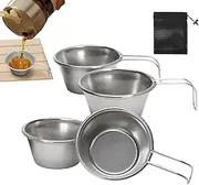 DAWCBVJQ Stainless Steel Drinking Cups | 50ml Mini Wine Glass Set | 4X Equipment Small Mugs for Tea Sports Kitchen Dining Mountaineering Camping BBQ Outdoors