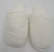 Pottery Barn Teddy Bear Slippers Warm Soft Plush Comfortable Small Ivory #9990