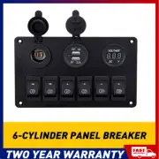6 GANG 12V Switch Panel USB Charger Toggle LED Rocker Car Boat With Sticker (for: Daihatsu)