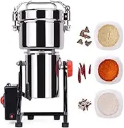 4500G Electric Grain Mill Grinder Swing Type Herb Grinder Stainless Steel High Speed ​​ Cereal Pulverizer 30Sec Fast Fine Powder for Grinding Sugar Pepper Muesli Spice Pearly Coffee