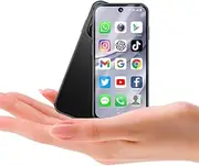 Mini Mobile Phone 4G Smartphone, 3.88 Inch Full Screen Smartphone Android 12, Dual SIM, Face Recognition, GPS, OTC,Google Play Unlocked Phone (Black, 64, GB, GB, 4)