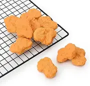 Luckforest Artificial Chicken Nuggets, 10Pcs Fake Fried Chicken Model Lifelike Food Meat for Home Kitchen Decor Food Model Market Display Props