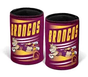 Brisbane Broncos NRL Retro Mascot Beer Can Bottle Cooler Stubby Holder Cosy
