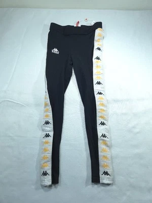 Kappa Leggings Womens Black Medium Banda Bartes Skinny Slim Fit Compression NWT