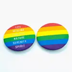 彩虹旗胸章 六色彩虹 LGBT 婚姻平權 同性 同志遊行 霧面胸章
