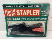 Vintage NOS Hand Grip Stapler KMART Includes 1000 No. 10 Staples Durable Plastic