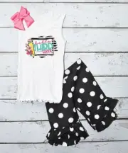 $59 Beary Basics White & Black Dot 'Hello Third Grade' Tank Set Black Size 10