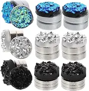 [FOYTOKI] 6 Pairs Magnetic Ear Clip Crystal Decorations Crystal Earrings Stainless Steel Pendant for Men Fashionable Clip-on Earrings Small Clip-on Earrings Fashion Earrings for Women Silver