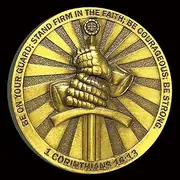 Faithful Guardian Christian Challenge Coin - Stand Firm, Be Courageous Bible Verses Pocket Token Military Gift