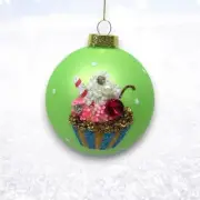 PRE-ORDER Green Ball With Sundae Bar Ornament Christmas Decor *SHIPS 8/2025* NEW