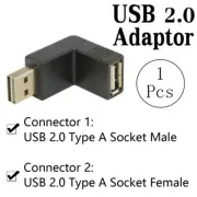 1Pcs DURABLE PRO 2 USB 2.0 RIGHT-ANGLE ADAPTOR DOUBLE SIDED A PLUG TO SOCKET