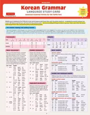 Korean Grammar Language Study Card