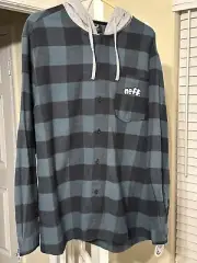 Neff Hoodie Men’s Large Button Up Plaid Flannel