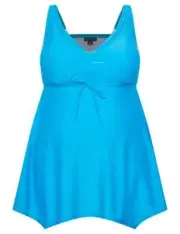 Ladies plus size 18 AUTOGRAPH teal sharkbite hem SWIM DRESS bathers NEW 4989