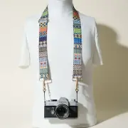 Retro Chic Adjustable Camera Strap – w/ 2x Round Ring Mounts