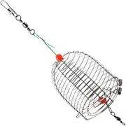 CLISPEED Bait Cage Fishing Bait Holder Lure Traps Tackle Basket Foldable Minnow Trap Silver Stainless Steel