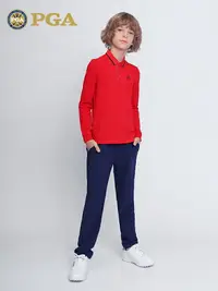 在飛比找樂天市場購物網優惠-美國PGA高爾夫兒童長袖打底衫男童青少年上衣褲子服裝套裝時尚