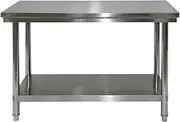Snaweo Restaurant Stainless Steel Work Table, Commercial Kitchen Stainless Steel Table, Heavy Duty Prep Stainless Steel Prep Table with Adjustable Feet for Home and Hotel(120x50x80cm)