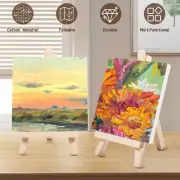 14Pcs Mini Canvas Easel Set Small Wooden Tabletop Easel with Canvas paAJY