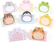 cobee Cute Animal Sticky Notes, 8 Pack Kawaii Animal Self-Stick Notes Cartoon Markers Flags Cute Shapes Self-Stick Memo Pads Students Home Office Roommates Gifts Tab Supplies 160 Sheets