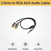 3.5 mm to 2 RCA AUX Audio Cable