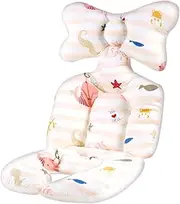 COZYPLC Baby Car Seat Insert, Newborn Cozy Sleeping Carseat Cushion Soft Stroller Cushion Infant Head & Body Stability Support Cushion Stroller Pillow Cushion Insert for Newborn Strollers (White)