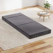 3-Fold Giselle Foldable Mattress Single Grey Folding Mattresses Bed Mat