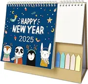 Desk Calendar 2025, Academic Desktop Calendar With Notepads And Sticky Notes, Standing Flipping Calendar From Jan.2025 - Dec.2025, Monthly Calendar Planner, Small Table Calendar For School Home