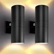Luxrite Dusk to Dawn LED Outdoor Wall Light, 12", 3CCT, 18/24/30W, IP65 2-Pack