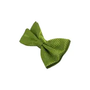 Mens Light Green Disco Shine Checkered Patterned Bow Tie
