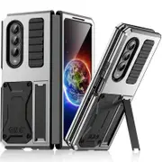 For Samsung Galaxy Z Fold4 5G Shockproof Metal Case With Holder