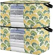 sanluoli 90L 2 Pack Storage Bag For Bed Sheets with Reinforced Handles, clear window Closet Container