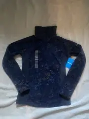 Columbia Arctic Air Womens XS Printed Half Zip Fleece Jacket Light, Navy